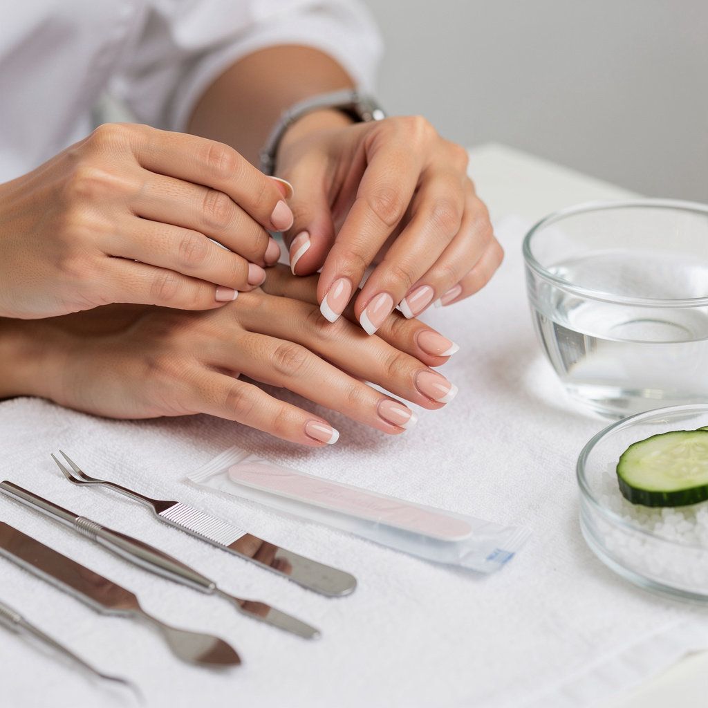 Angels Nail & Spa professional technician providing meticulous gel nail service in Santa Barbara
